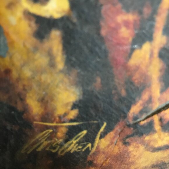 Chris Owen Western Cowboy & Horse Art Print On Slate Tile 10 x 9.5 - Picture 6 of 7